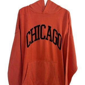 Rue21 Hoodie Cotton Fleece Red Chicago Vintage Design Sweatshirt Unisex